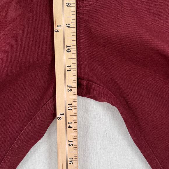 BASSIKE Straight Jeans Womens Small Burgundy Wine High Rise Slim Stretch - Picture 12 of 13